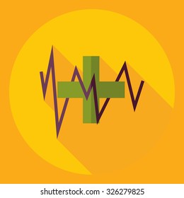 Flat modern design with shadow  Icon heart organ