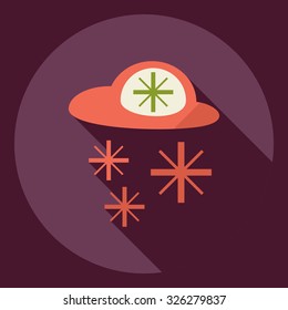 Flat modern design with shadow  Icon snow