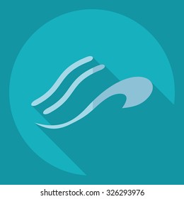 Flat modern design with shadow  Icon wind