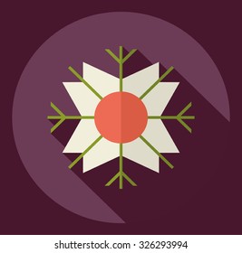 Flat modern design with shadow  Icon snowflake