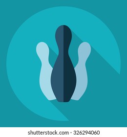 Flat modern design with shadow  Icon bowling