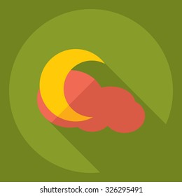Flat modern design with shadow  Icon night