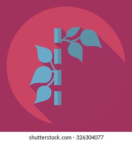 Flat modern design with shadow  Icon bamboo