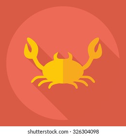 Flat modern design with shadow  Icon crab