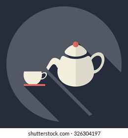 Flat modern design with shadow  Icon tea