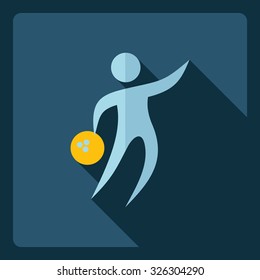 Flat modern design with shadow  Icon stick figure