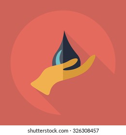 Flat modern design with shadow  Icon water drop