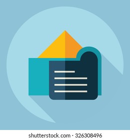 Flat modern design with shadow  Icon message