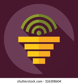 Flat modern design with shadow  Icon wi-fi