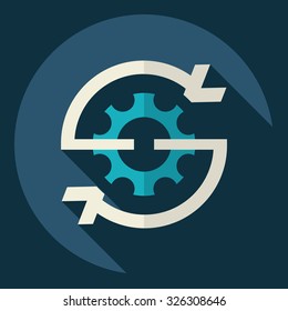 Flat modern design with shadow  Icon settings