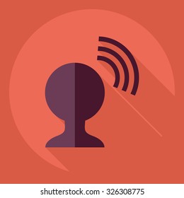 Flat modern design with shadow  Icon signal