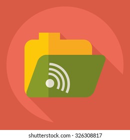 Flat modern design with shadow  Icon wi-fi