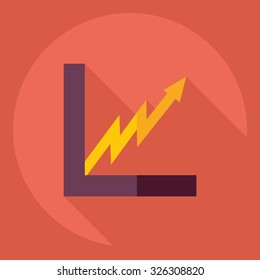 Flat modern design with shadow  Icon graph