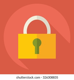 Flat modern design with shadow  Icon lock