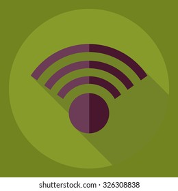 Flat modern design with shadow  Icon wi-fi