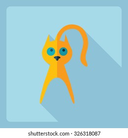 Flat modern design with shadow  Icon cat