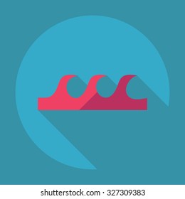 Flat modern design with shadow  Icon wave