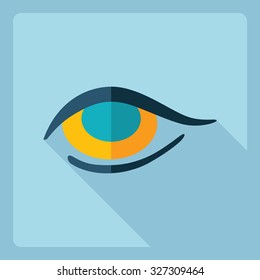 Flat modern design with shadow  Icon eye
