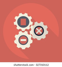 Flat modern design with shadow  Icon settings