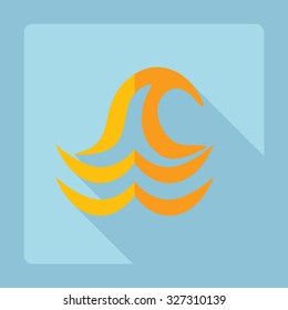 Flat modern design with shadow  Icon wave