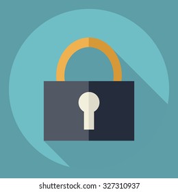 Flat modern design with shadow  Icon lock