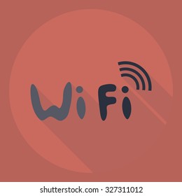 Flat modern design with shadow  Icon wi-fi