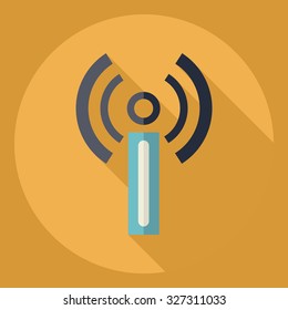Flat modern design with shadow  Icon modem