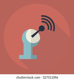 Flat modern design with shadow  Icon satellite