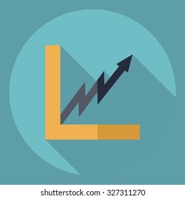 Flat modern design with shadow  Icon graph