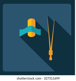 Flat modern design with shadow  Icon rolls set
