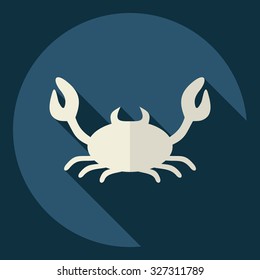 Flat modern design with shadow  Icon crab