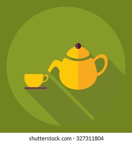 Flat modern design with shadow  Icon tea