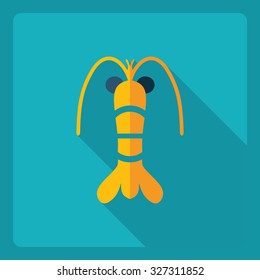 Flat modern design with shadow  Icon shrimp