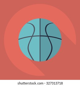 Flat modern design with shadow  Icon basketball