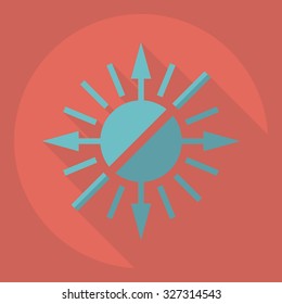 Flat modern design with shadow  Icon wind direction