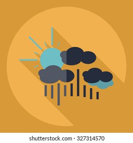 Flat modern design with shadow  Icon rain
