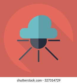 Flat modern design with shadow  Icon cloudiness