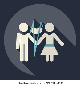 Flat modern design with shadow  Icon heart organ