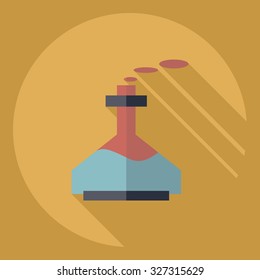 Flat modern design with shadow  Icon  test-tube
