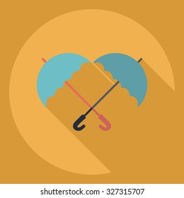 Flat modern design with shadow  Icon umbrella