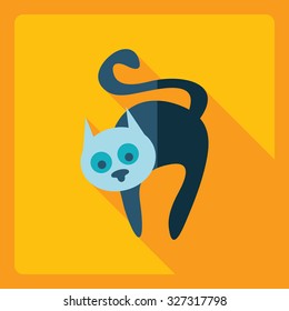 Flat modern design with shadow  Icon cat