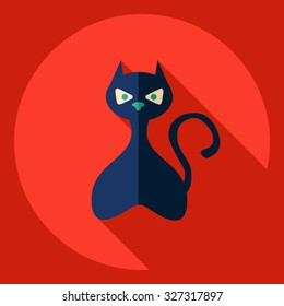Flat modern design with shadow  Icon cat
