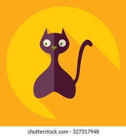 Flat modern design with shadow  Icon cat
