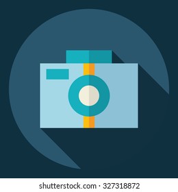 Flat modern design with shadow  Icon camera