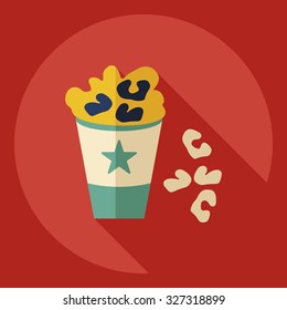 Flat modern design with shadow  Icon popcorn