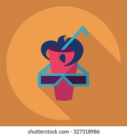 Flat modern design with shadow  Icon beverage