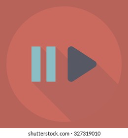 Flat modern design with shadow  Icon play
