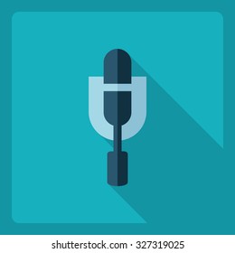 Flat modern design with shadow  Icon microphone