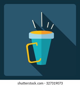 Flat modern design with shadow  Icon microphone