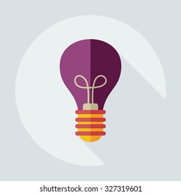 Flat modern design with shadow  Icon lightbulb